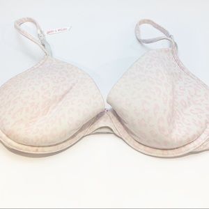 Victorias Secret Pink Leopard Print T-shirt Demi Bra 34C